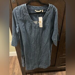 NWT Soft Surroundings denim Positano Getaway Dress size Large Petite